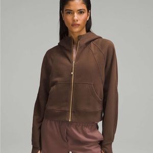 EUC Lululemon Scuba os full zip hoodie - Java/gold